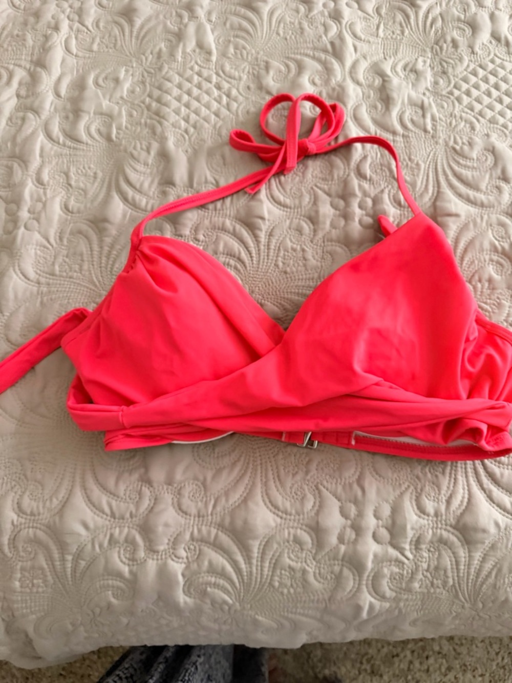 Women's Bright Pink Halter Bikini Top and black one / BOTH FOR THE SAME PRICE